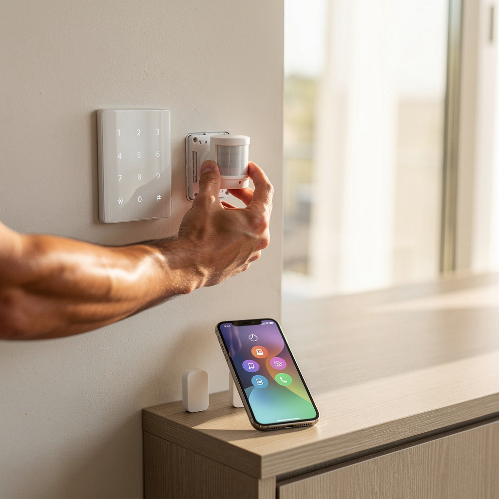 Smart Shield Systems home automation control panel and integrated security system interface in a San Diego residence